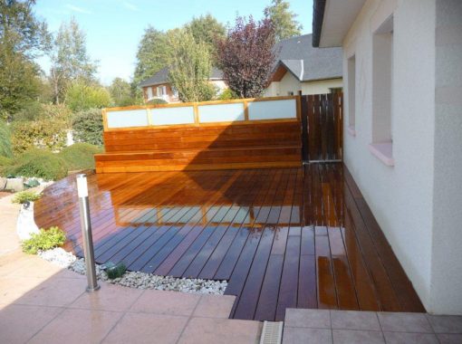 Terrasse arrondie en bois